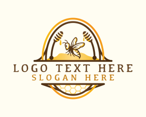 Honey Comb - Honey Bee Hive logo design