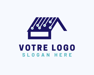 Blue - Circuit Roof Technology logo design