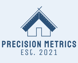 Measurement - Carpentry Measurement House Roof logo design