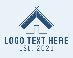 Home Services - Carpentry Measurement House Roof logo design