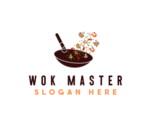 Wok - Culinary Cooking Pan logo design