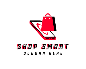Smartphone Shopping Retail logo design