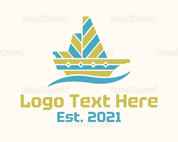 Stripes Sail Boat Logo