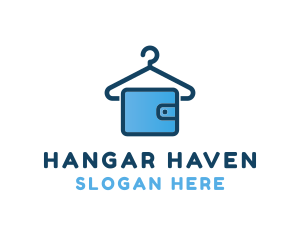 Hanger - Blue Hanger Wallet logo design