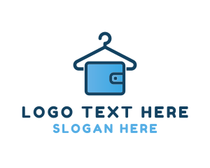 Clothes - Blue Hanger Wallet logo design