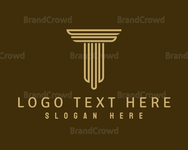 Ancient Column Letter T Logo