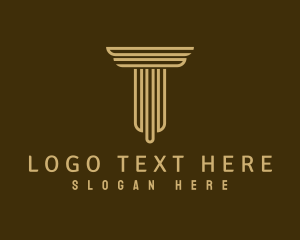 Finance Consulting - Ancient Column Letter T logo design