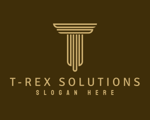 Ancient Column Letter T logo design