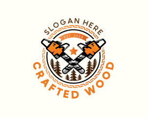 Joinery - Logging Lumberjack Chainsaw logo design