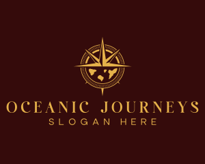 Voyage - Compass Map Navigation logo design