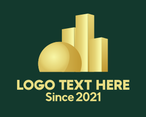 Sphere - Gold Sphere Graph logo design