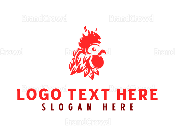 Flaming Rooster Barbecue Logo