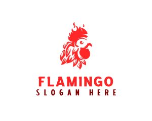 Poultry - Flaming Rooster Barbecue logo design