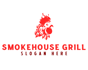 Barbecue - Flaming Rooster Barbecue logo design