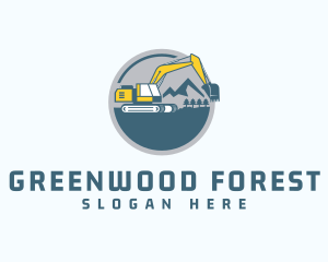 Forest Mining Excavator logo design