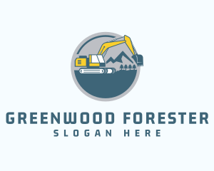 Forest Mining Excavator logo design