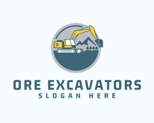 Mining - Forest Mining Excavator logo design