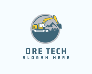 Mining - Forest Mining Excavator logo design