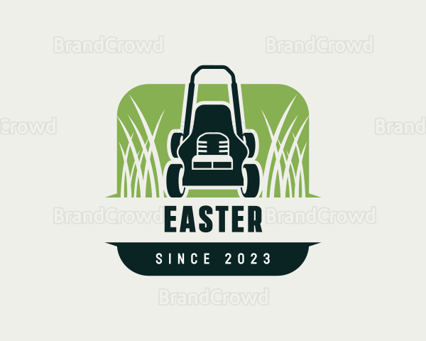 Lawn Mower Grass Landscaping Logo