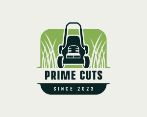 Lawn Mower Grass Landscaping logo design