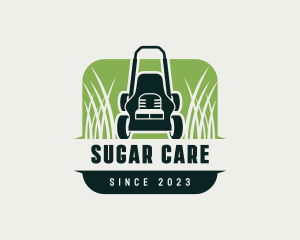 Lawn Mower Grass Landscaping logo design