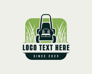 Lawn Mower Grass Landscaping Logo