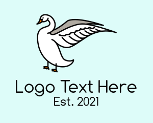 Freedom - Swan Bird Wings logo design