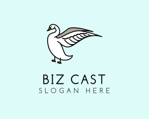 Bird Sanctuary - Swan Bird Wings logo design