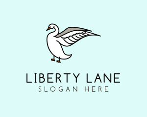 Freedom - Swan Bird Wings logo design