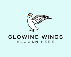 Swan Bird Wings logo design