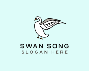 Swan Bird Wings logo design