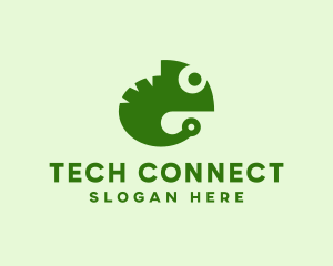 Green Digital Chameleon Logo
