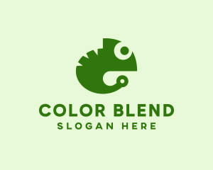 Green Digital Chameleon logo design