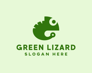 Iguana - Green Digital Chameleon logo design