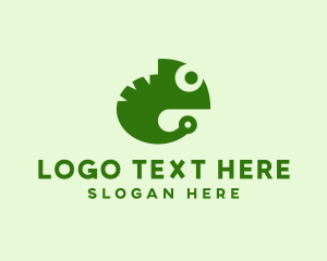 Lizard - Green Digital Chameleon logo design