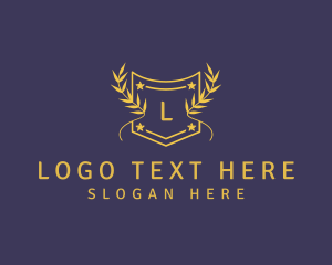 Gold - Luxury Star Wreath Shield logo design