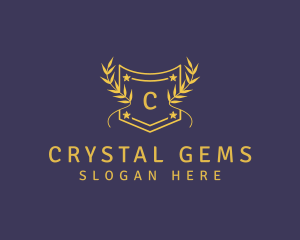 Luxury Star Wreath Shield  logo design