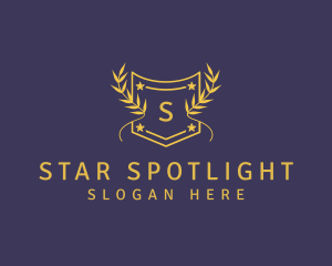 Luxury Star Wreath Shield  logo design