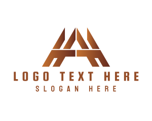 Wood - Modern Gradient Tech Letter A logo design