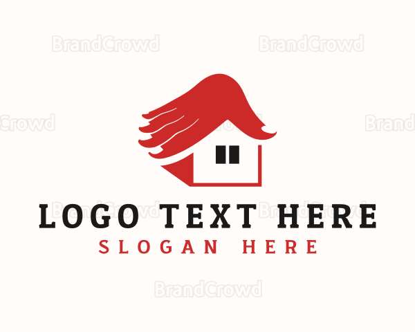 Hands Roof Construction Logo