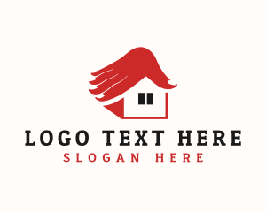 Roofing - Hands Roof Construction logo design