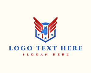 Liberty Statue - National Eagle Shield logo design