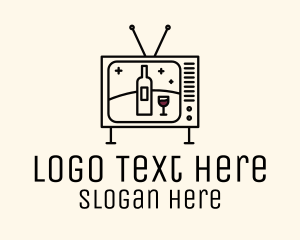 Booze - Wine Television Media logo design