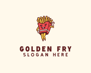 Smiling French Fries  logo design