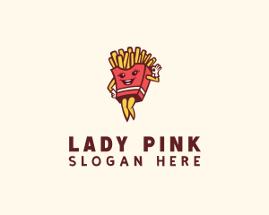 Lady French Fries  logo design