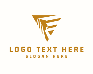 Golden - Gold Triangular Pharaoh logo design