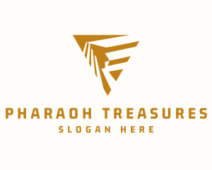 Gold Triangular Pharaoh  logo design