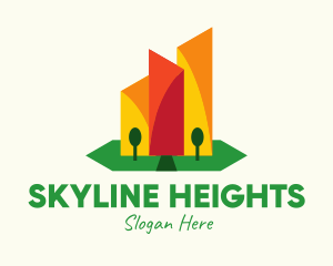 Skyscrapers - Geometric Skyscraper Design logo design
