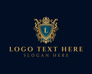 Premium - Elegant Knight Sword Shield logo design