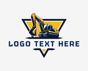 Emblem - Construction Excavator Machinery logo design